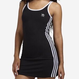 adidas Black Mini Dress with White Stripes